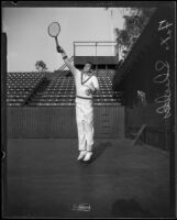 Francis X. Shields playing tennis, 1932