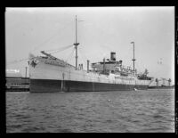 Freighter Santacruzcement in port, [1935-1941?]