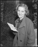 Student organizer Celeste Strack, 1935