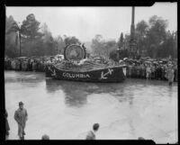 "Columbia the Gem of the Ocean" float in the Tournament of Roses Parade, Pasadena, 1934