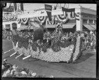 City of Pomona Spanish galleon float in the Tournament of Roses Parade, Pasadena, 1927