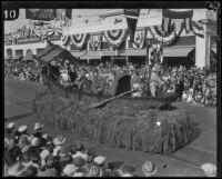 "Mandalay" float representing the love boat in the play "East is West" in the Tournament of Roses Parade, Pasadena, 1927
