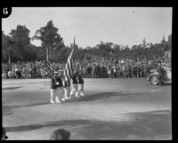 Color guard in the Tournament of Roses Parade, Pasadena, 1929