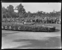 "The Lady of the Shalott" float in the Tournament of Roses Parade, Pasadena, 1929