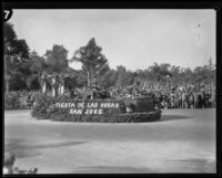 "Fiesta de las Rosas" float in the Tournament of Roses Parade, Pasadena, 1929