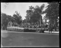 "Trail of '93" float in the Tournament of Roses Parade, Pasadena, 1930