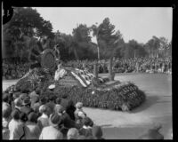 "Flag Day 1777" float in the Tournament of Roses Parade, Pasadena, 1930