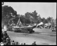 Huntington Hotel's "May Day" float in the Tournament of Roses Parade, Pasadena, 1930