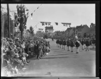 Spectators along the Rose Parade route on West Colorado Blvd., Pasadena, 1930