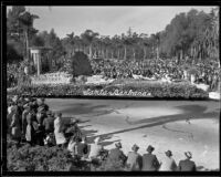 "Peacock" float in the Tournament of Roses Parade, Pasadena, 1935