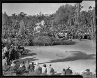 "Bellerophon & the Chimera" float in the Tournament of Roses Parade, Pasadena, 1935