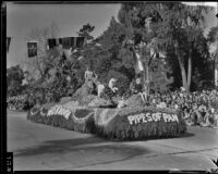 "Pipes of Pan" float in the Tournament of Roses Parade, Pasadena, 1935