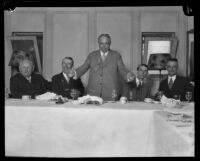 Carmi A. Thompson and others at a banquet, Los Angeles, 1928