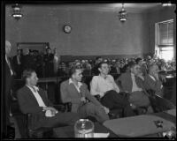 Earle J. Tinnery, John Sanders, Harold Hendricks, Joseph Toth and William T. Sessions await their fate, Los Angeles, 1934