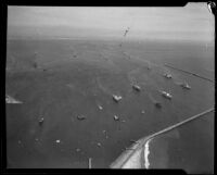 Navy Pacific Fleet ships at their home base at the Port of Los Angeles, San Pedro, 1920-1939