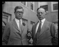 J. H. Van de Water and David Woodlock at the Retail Merchant's Credit Assoc. convention at the Ambassador Hotel, Los Angeles, 1926