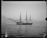 Historic Navy ship the USF Constitution in Southern California waters, San Pedro, 1933