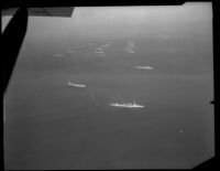 Navy Pacific Fleet seen from above, San Pedro Bay