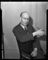 Economist David A. Weir during a speaking engagement at the Biltmore , Los Angeles, 1935