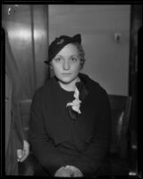 Kidnap and assault victim Leota Vogel in court, Los Angeles, 1935
