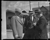 Captain Bert Wallis, John Binan, and Ollie Kriewald,  Los Angeles, 1935