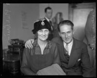 Lorraine Wiseman, co-defendent in McPherson conspiracy trial, with her son Clarence Wiseman, Los Angeles, 1926