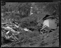 Destruction from flooding, Santa Anita Canyon, 1926