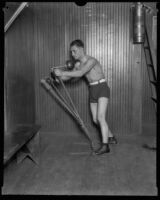Kid Francis, boxer, training, Los Angeles, circa 1928