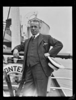 Sir Benjamin Fuller arrives on the S.S. Monterey, Los Angeles, 1933