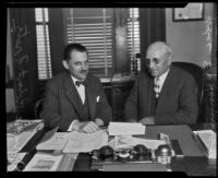 Judge Henning with visiting Judge Robert Fritz, Los Angeles, 1927