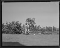Jack Gaines on a golf course, Los Angeles, between 1928-1935