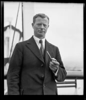 Commander H. P. Gjertsen returns from the Byrd expedition, San Pedro (Los Angeles), 1934