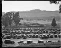 Pasadena Open seen from across the parking lot of Brookside Park, between 1929-1938