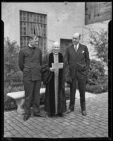 Reverend Harold H. Kelley, Bishop Robert B. Gooden, and Shirley Meserve at St. Paul's Cathedral, Los Angeles, 1932