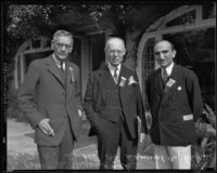 Three physicians at the California Medical Association convention at the Huntington Hotel, Pasadena, 1932