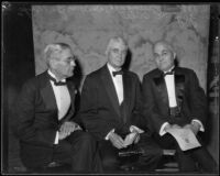 Three physicians meet for the California Medical Association convention at the Huntington Hotel, Pasadena, 1932