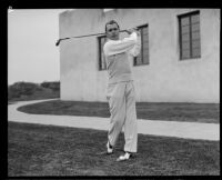 Professional golfer Charlie Guest displays his form, 1924-1938