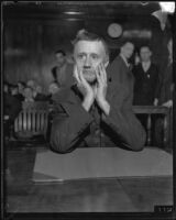 Confessed murderer John H. Happel on trial, Los Angeles, 1935