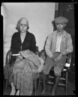 Confessed murderers Ayako Kanda and Koji Hatamoto at police station, Los Angeles, 1932