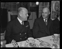 Navy Commander Herbert A. Jones with Judge Marchall McComb at an American Legion dinner at the Haywoar Hotel, Los Angeles, 1934