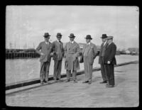 Committee of Los Angeles business men meeting at Julian Petroleum property, Los Angeles, 1924