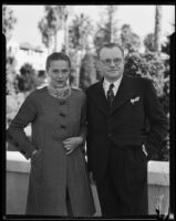 Armand Kraft and his new wife, Lucie Jadot Kraft on their honeymoon, Beverly Hills, 1935