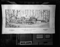 Design for Arrowhead Villas clubhouse in Lake Arrowhead, 1920s
