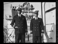 Captain Herbert F. Leary and Commander George N. Barker, Los Angeles vicinity, circa 1933