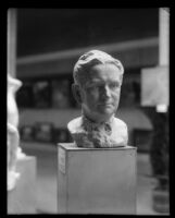 Sculpture of a man's head at the Los Angeles County Fair, Pomona, 1929