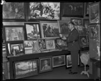 Assistant Jailer Charles A. Fitzgerald at the Los Angeles County Jail Art Gallery, Los Angeles, 1935