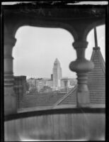 Distant view of the City Hall, Los Angeles, 1928-1939