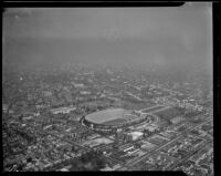 Aerial view of the Coliseum and surrounding area, 1923-1935