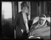 Mr. and Mrs. H. A. and Bessie Van Norman, as Mr. Van Norman recovers from his injury, Los Angeles, 1927