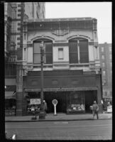 Historic location of The Big Pipe Store on Spring Street in downtown Los Angeles, early 1930s